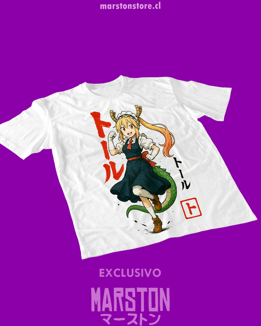Polera blanca de Kobayashi-san Chi no Maid Dragon con Tohru