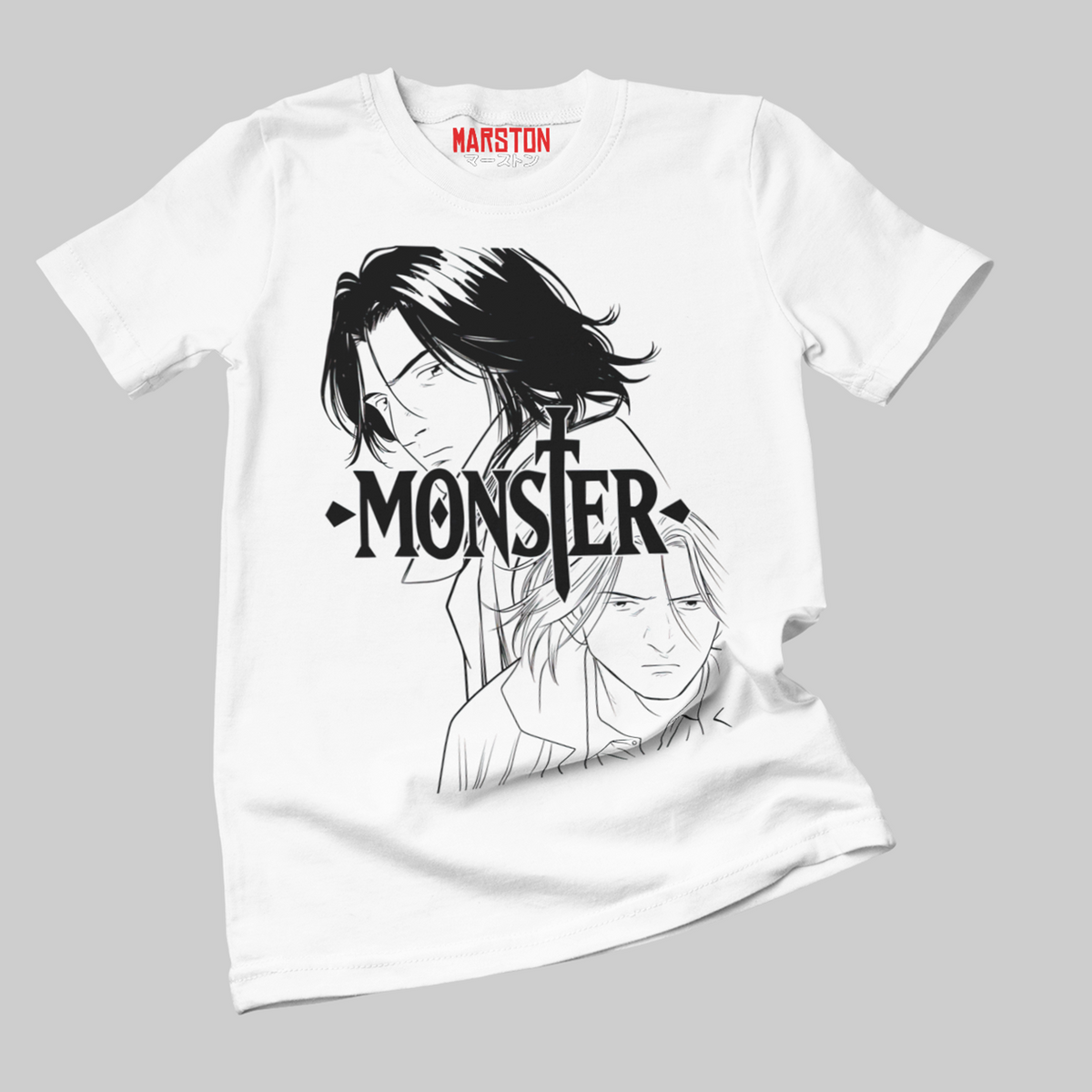 Polera blanca de Monster, anime y manga