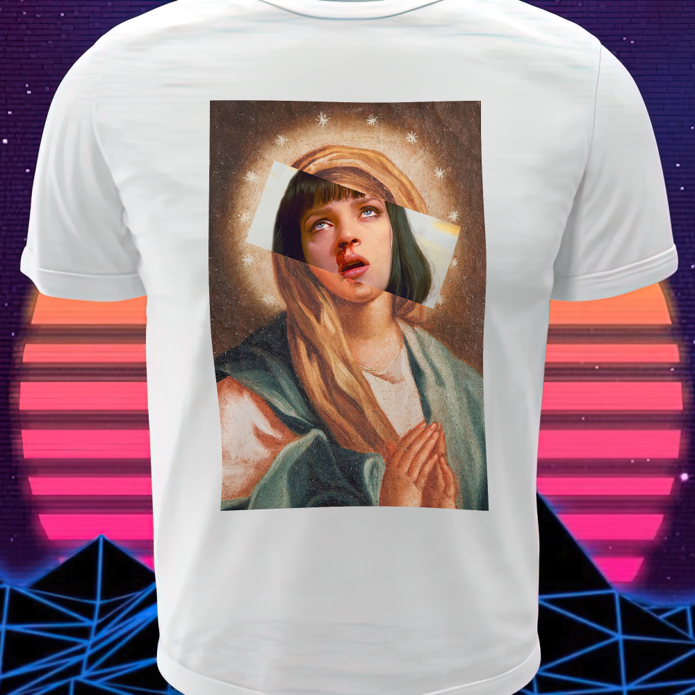 Polera blanca de Pulp Fiction con Mia Wallace