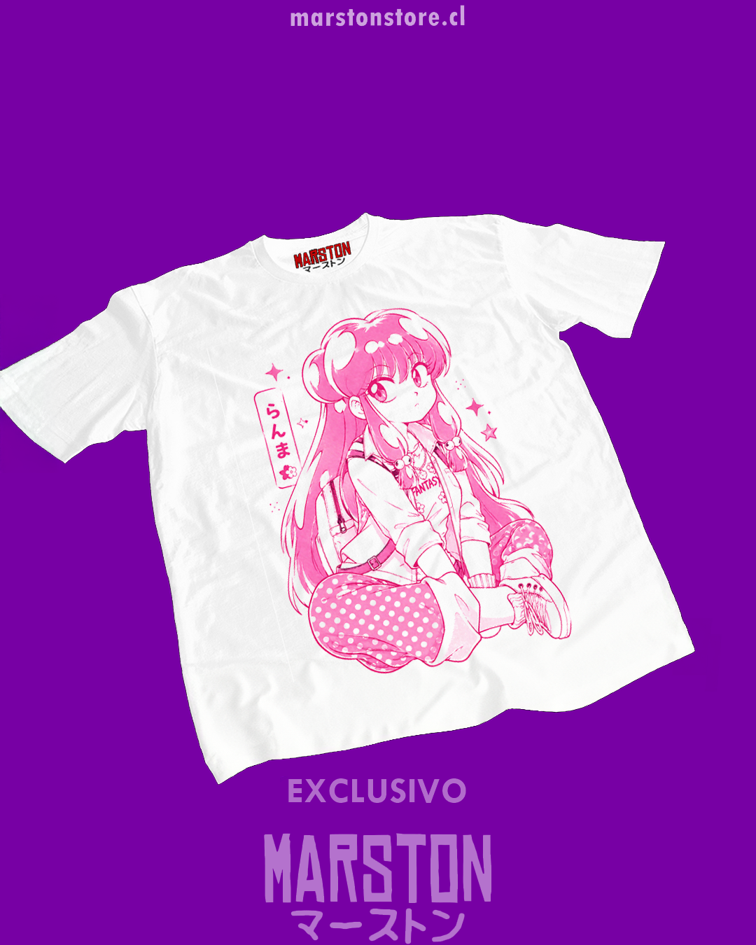 Polera blanca de Ranma ½ con Shampoo
