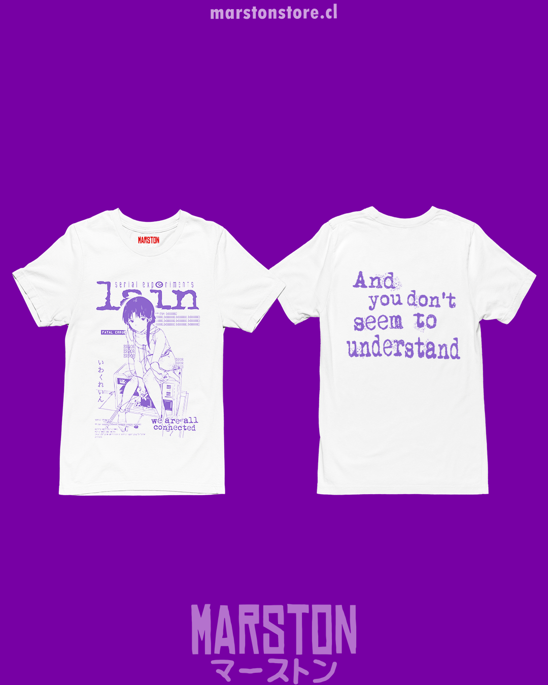 Polera blanca de Serial Experiments Lain