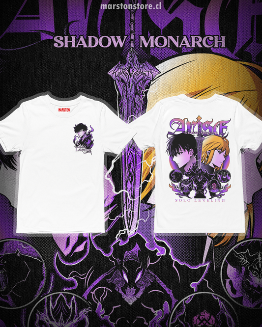Polera blanca de Solo Leveling con diseño anime