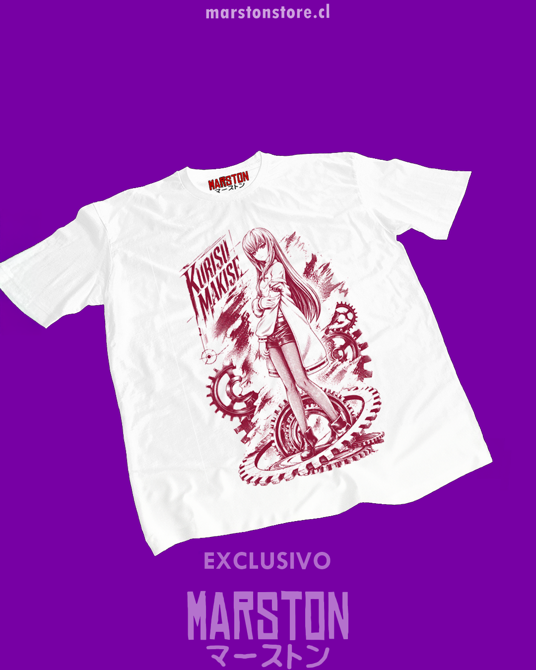 Polera blanca de Steins;Gate con Kurisu Makise