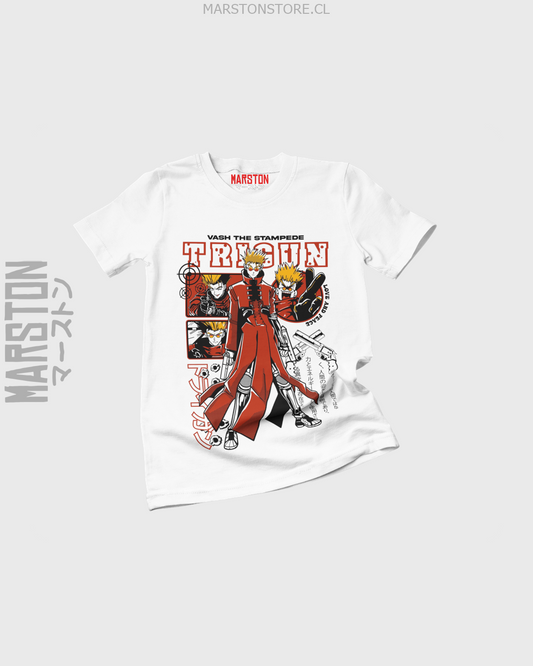 Polera blanca de Trigun