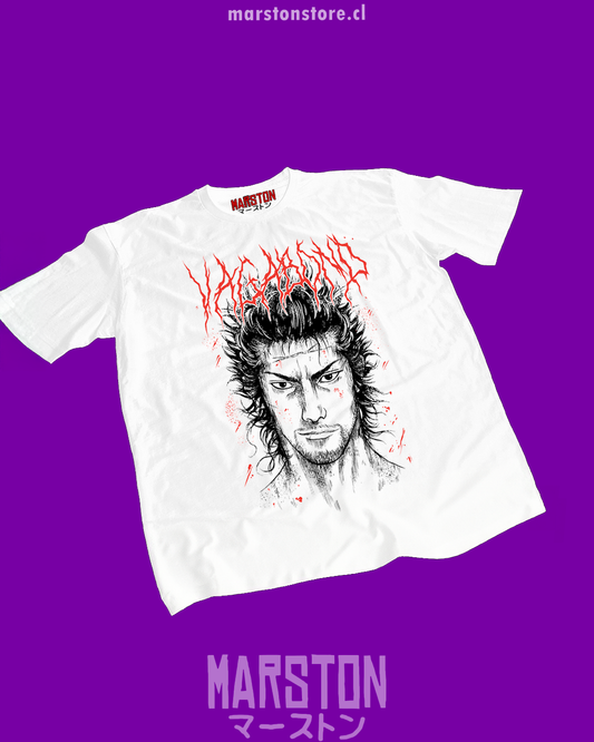 Polera blanca de Vagabond con Miyamoto Musashi