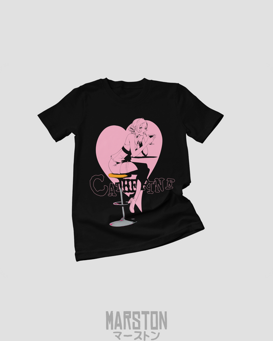 Polera negra con diseño de Catherine