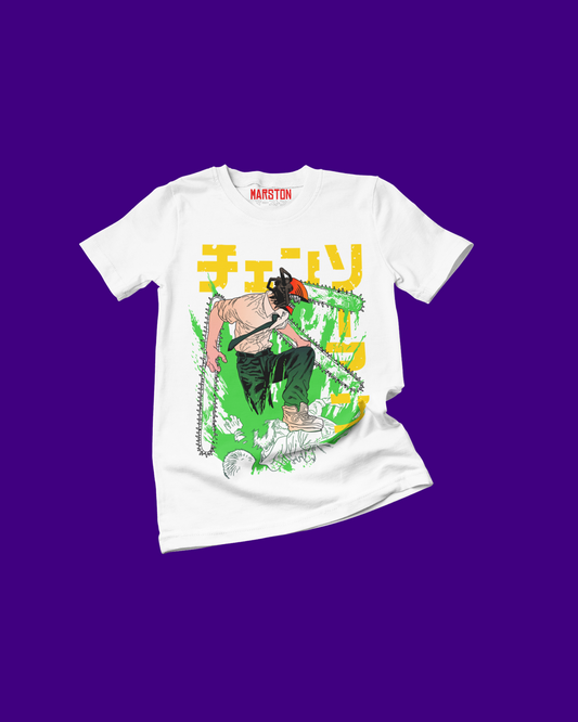 Polera Chainsaw Man con diseño de Denji
