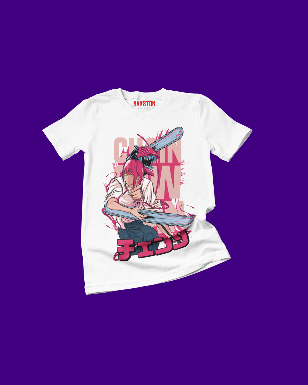 Polera Chainsaw Man con Denji y Makima