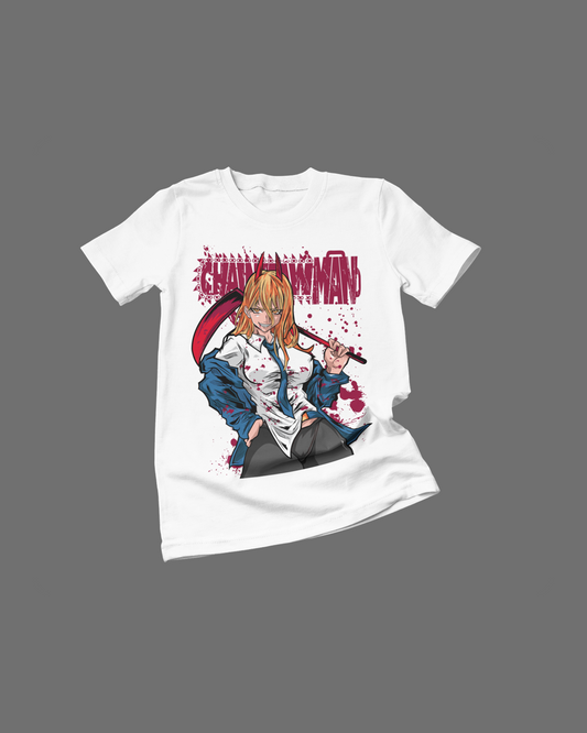 Polera Chainsaw Man con diseño de Power
