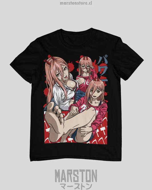 Polera Chainsaw Man con diseño de Power