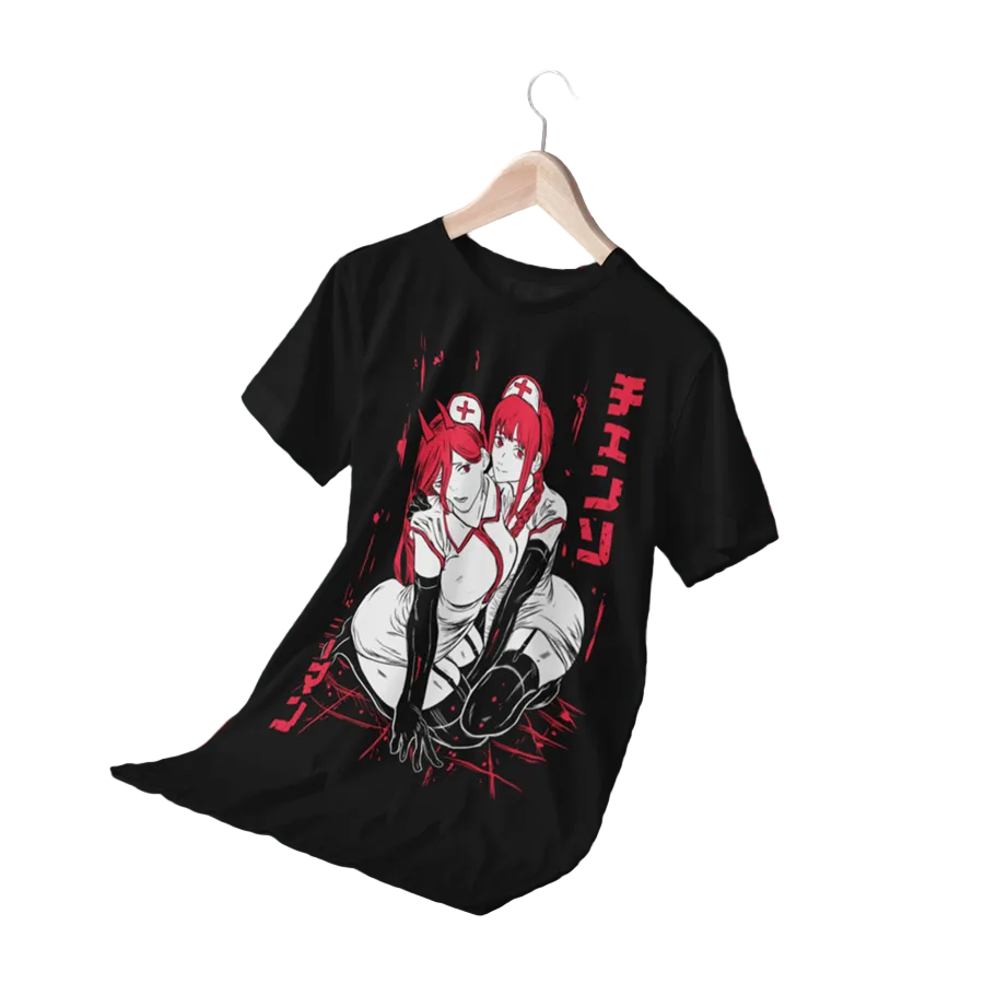 Polera Chainsaw Man - Power x Makima - OFERTA TALLA L