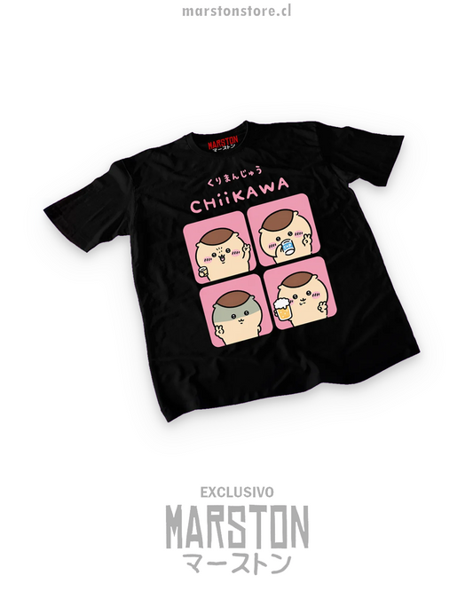 Polera negra Chiikawa Kurimanju