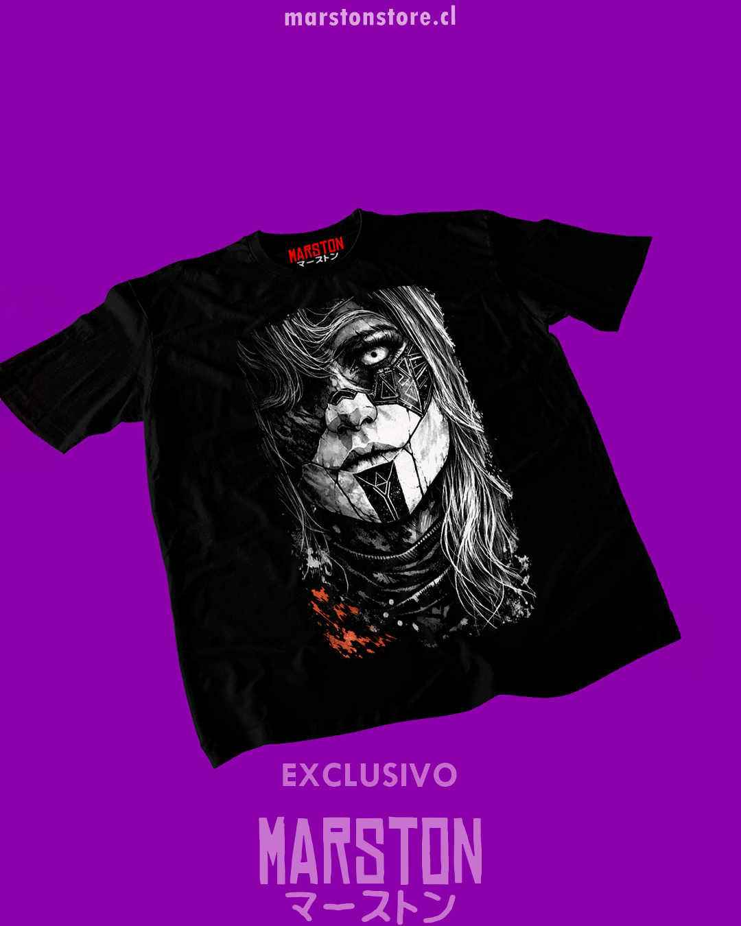 Polera negra Clair Obscur: Expedition 33 con diseño de Alicia