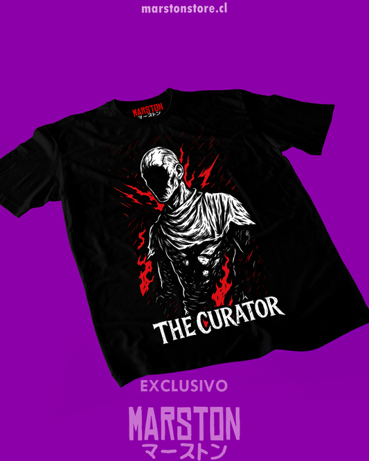 Polera negra Clair Obscur: Expedition 33 con diseño de El Conservador
