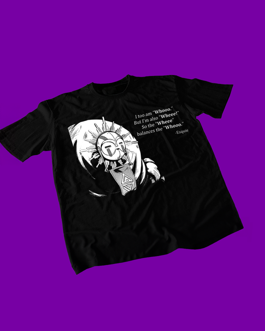 Polera negra Clair Obscur: Expedition 33 con diseño de Esquie