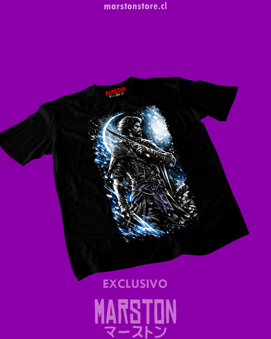 Polera negra Clair Obscur: Expedition 33 con diseño de Gustave