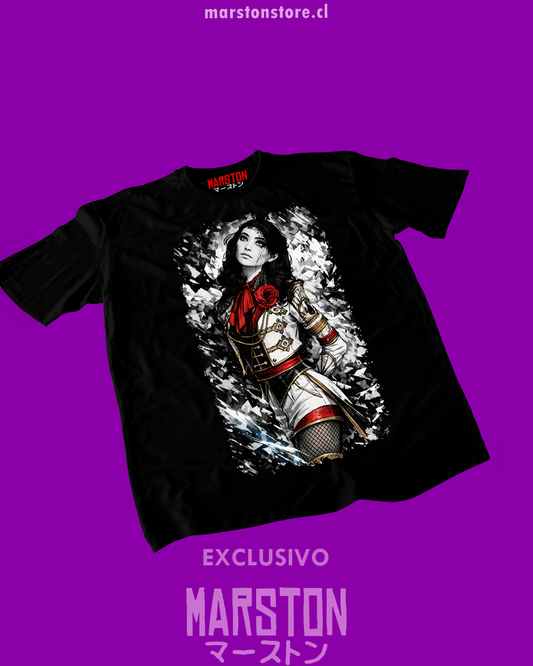 Polera negra Clair Obscur: Expedition 33 con diseño de Lune