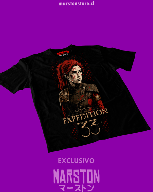 Polera negra Clair Obscur: Expedition 33 con diseño de Maelle