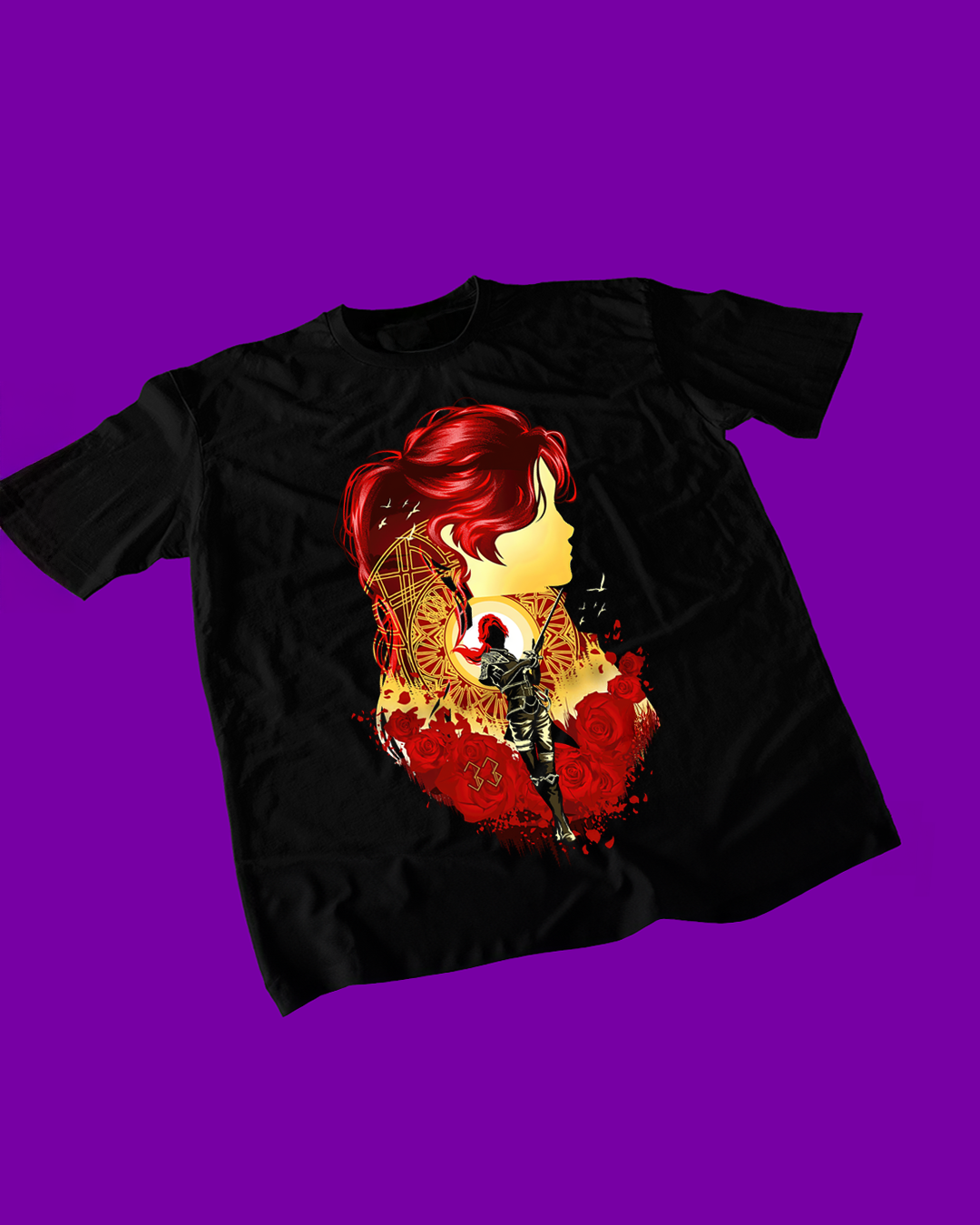 Polera negra Clair Obscur: Expedition 33 con diseño de Maelle
