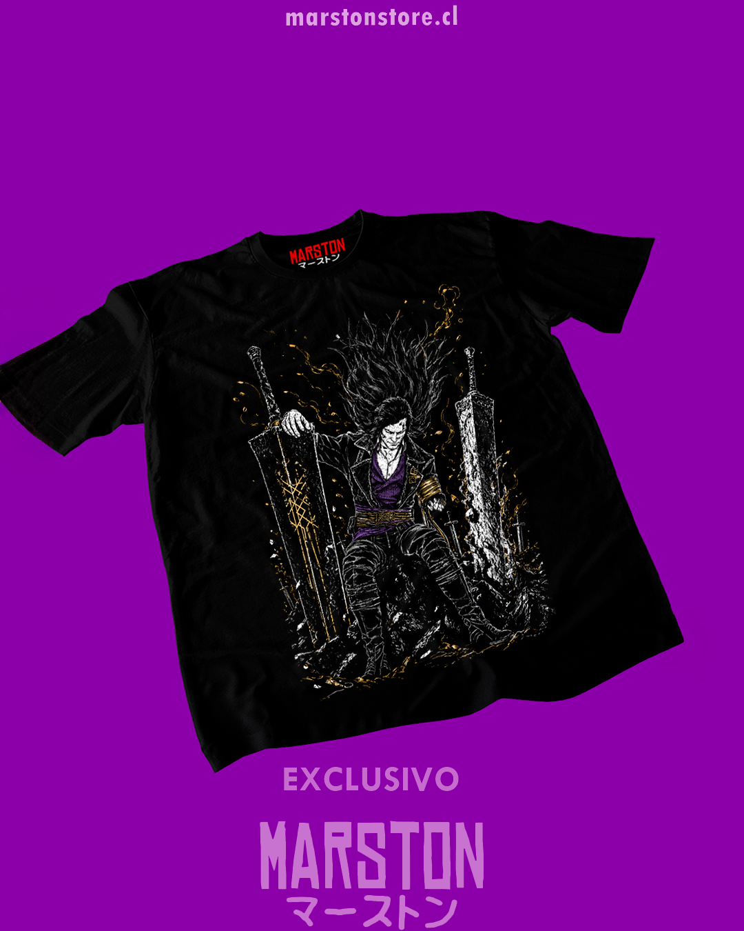 Polera negra Clair Obscur: Expedition 33 con diseño de Simon