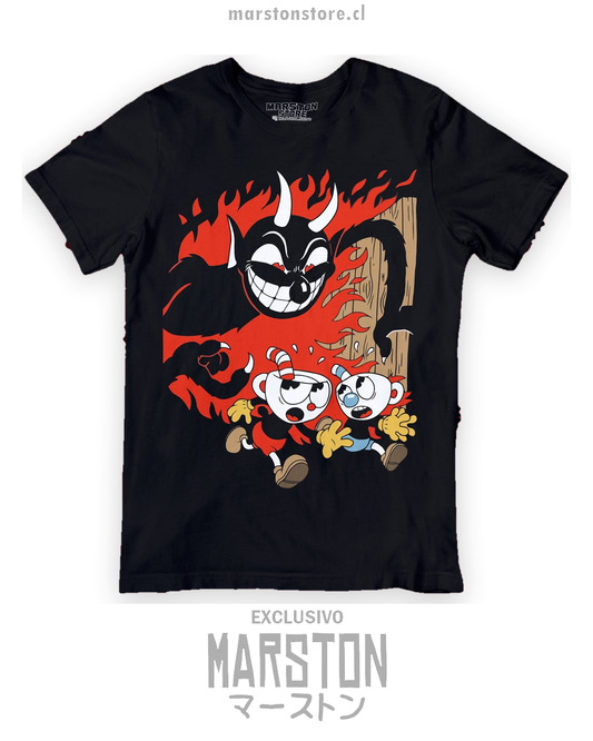 Polera negra Cuphead