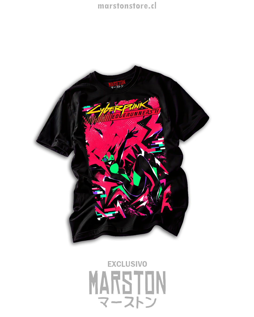 Polera negra cyberpunk edgerunners 2 - Capri - Diseño 03 - 10380832047323
