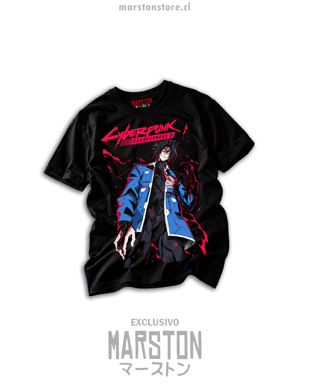 Polera negra cyberpunk edgerunners 2 - D - Caos Ciberpunk - 10380833620187