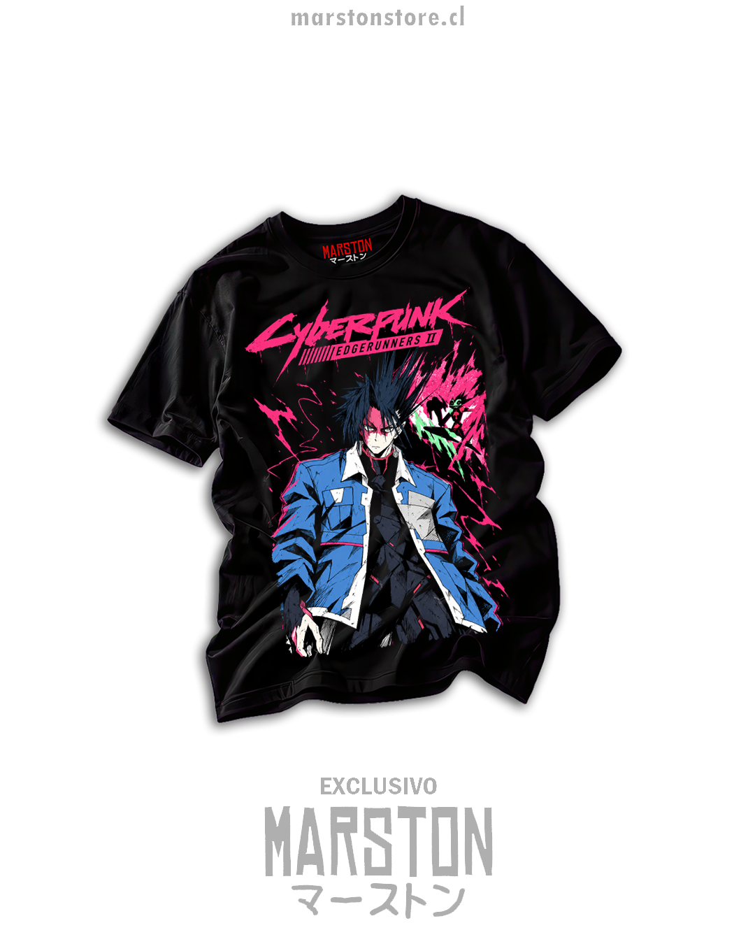 Polera negra cyberpunk edgerunners 2 - D y Capri - Diseño 01 - 10380833194203