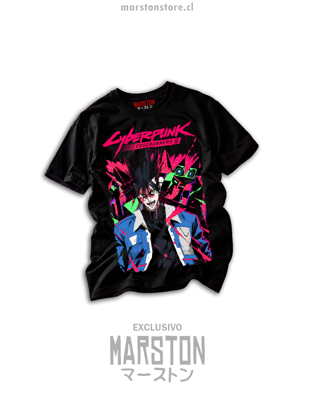 Polera negra cyberpunk edgerunners 2 - D y Capri - Diseño 02 - 10380833358043