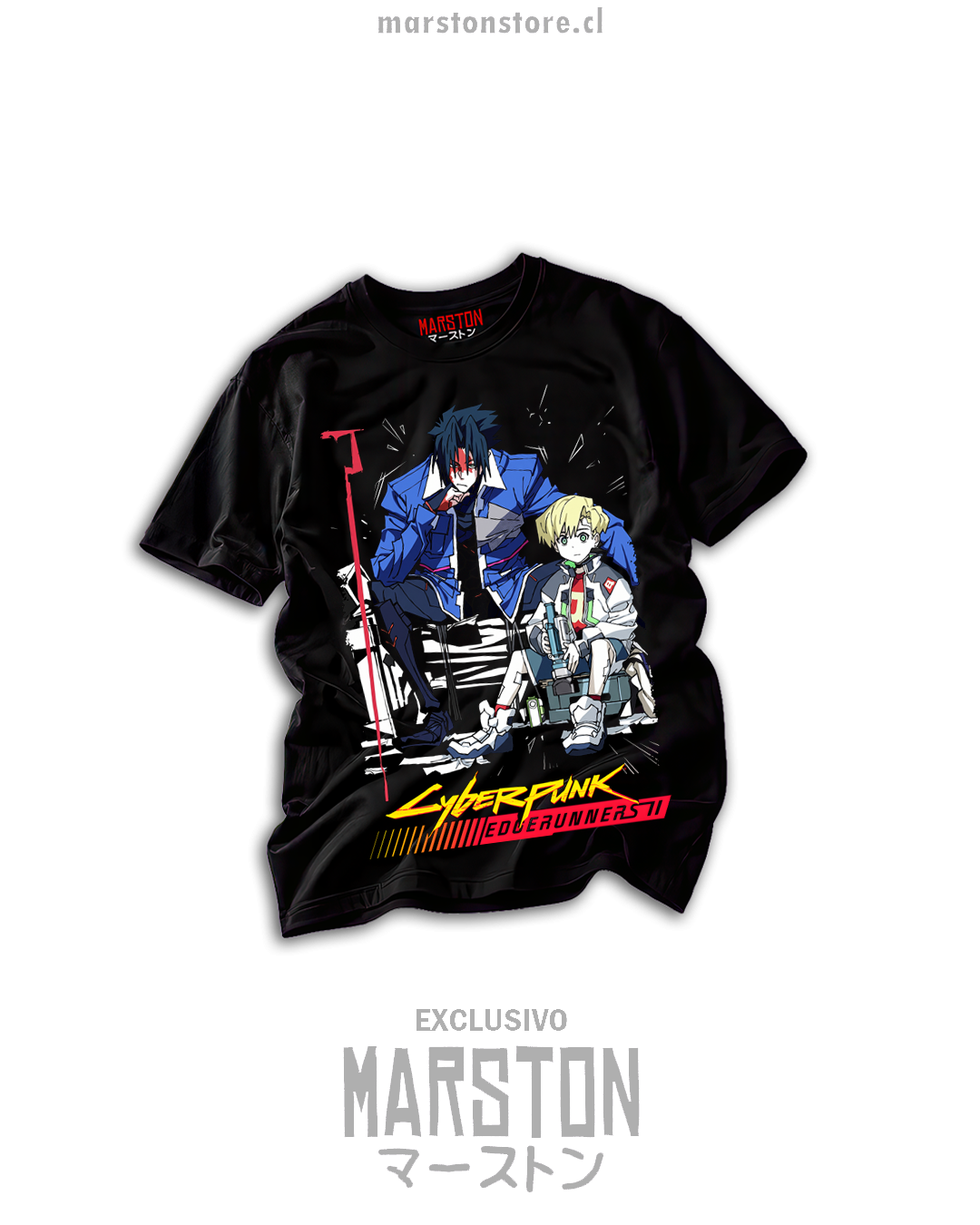 Polera negra Cyberpunk Edgerunners 2 - D y Roman