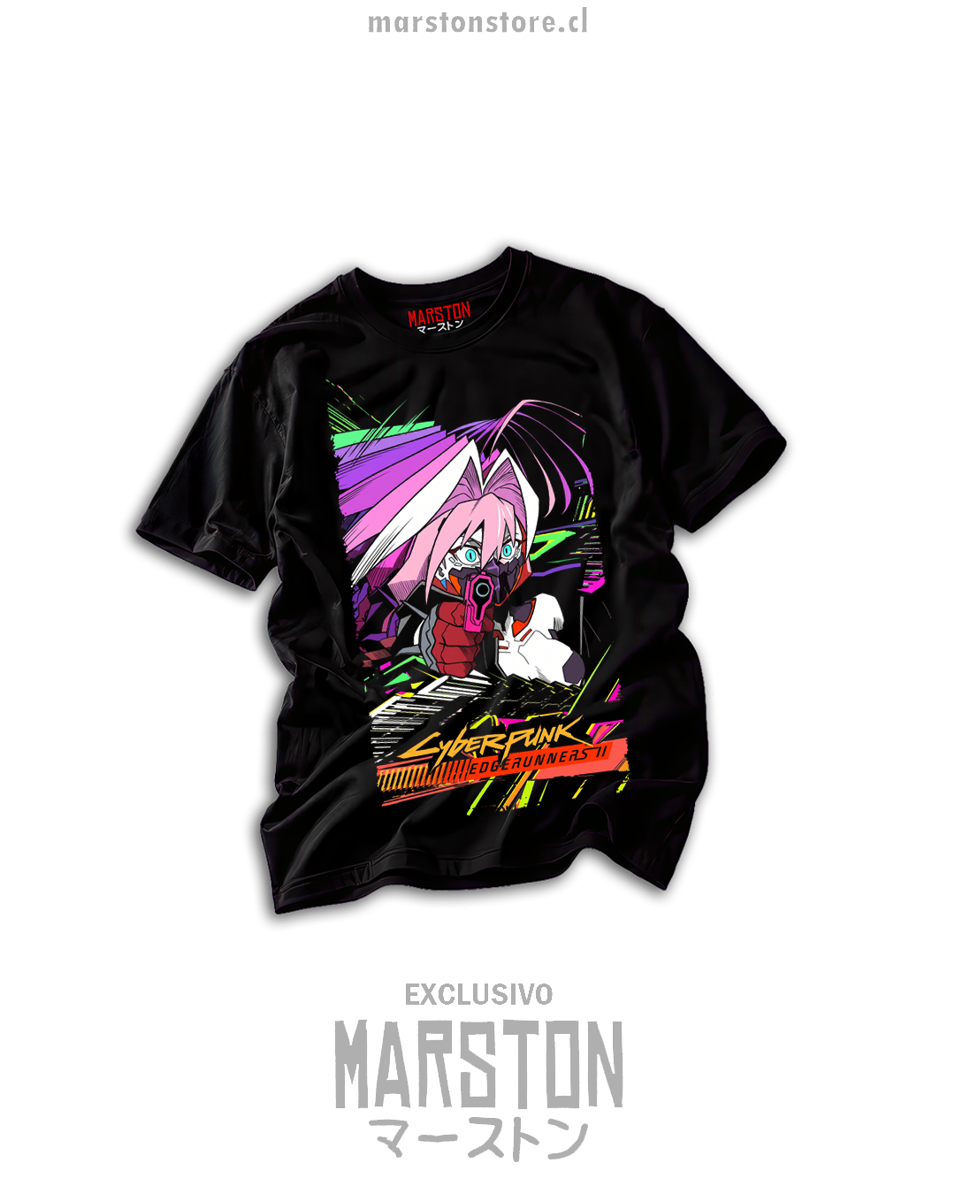 Polera negra Cyberpunk Edgerunners 2 - Talia, diseño 05