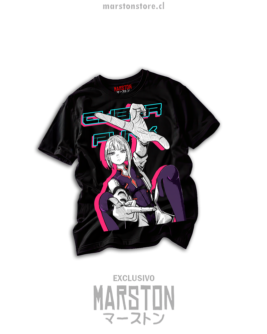 Polera negra cyberpunk edgerunners - Lucy Kushinada - Diseño 01 - 10380833751259