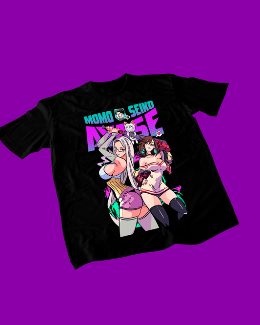 Polera negra Dandadan con Momo Ayase y Seiko Ayase
