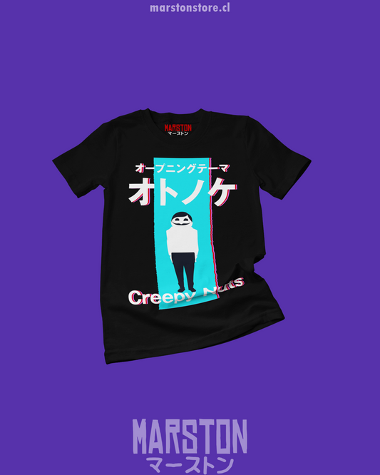 Polera negra con diseño de Dandadan