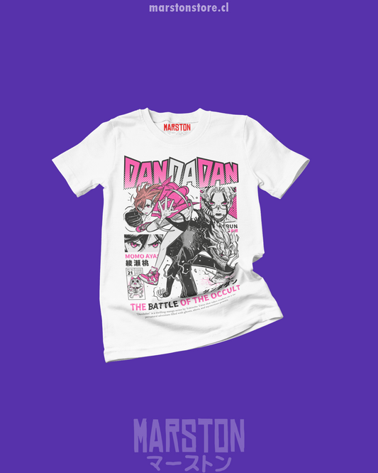 Polera Dandadan con Okarun, Momo Ayase y Turbo Abuela