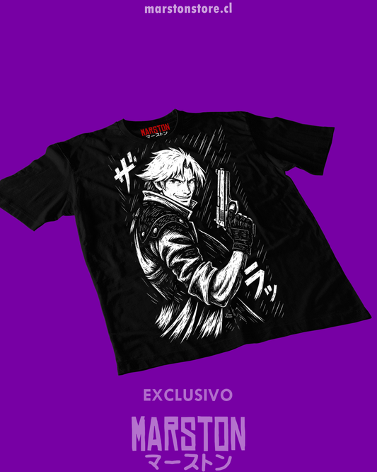 Polera negra Devil May Cry con diseño de Dante