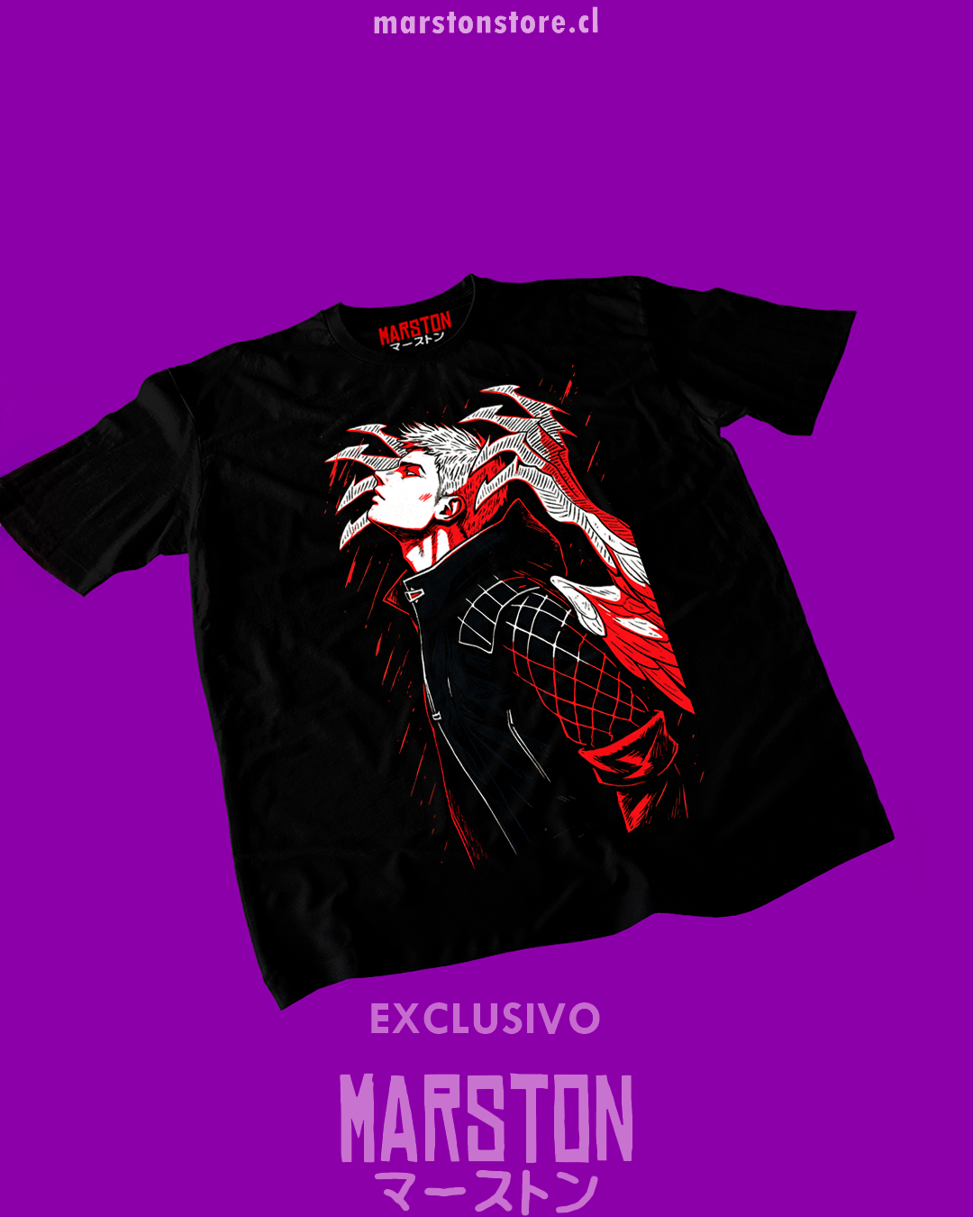 Polera negra Devil May Cry con diseño de Nero