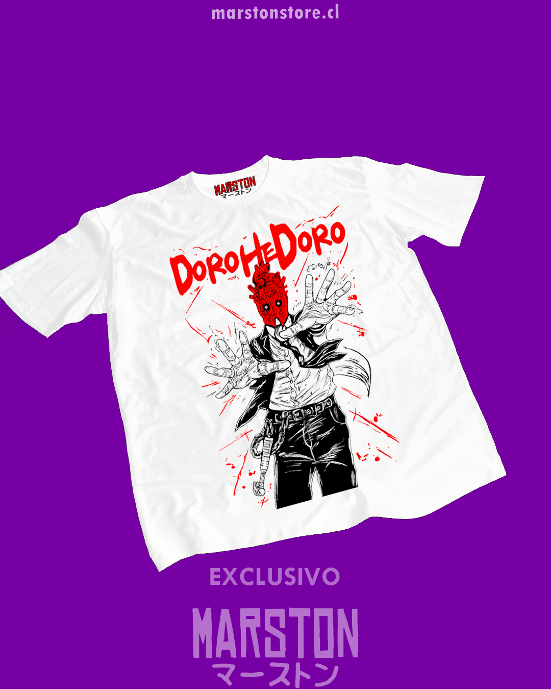 Polera blanca Dorohedoro con diseño inspirado en el anime