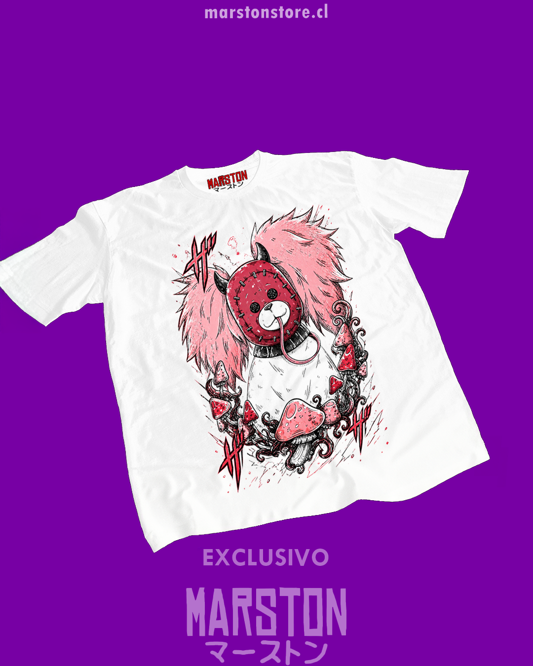 Polera blanca Dorohedoro con diseño inspirado en el anime