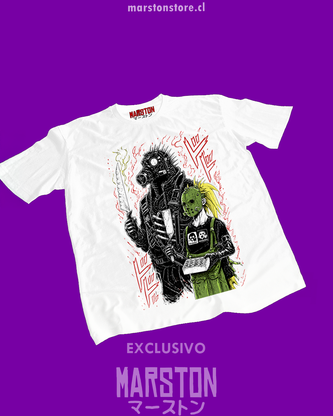Polera blanca Dorohedoro con diseño inspirado en el anime