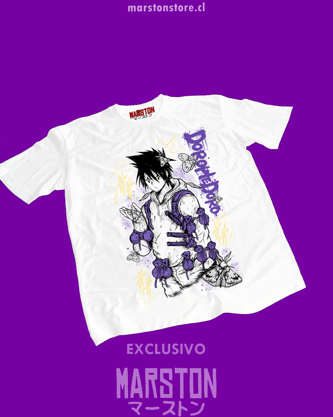Polera blanca Dorohedoro con diseño inspirado en el anime