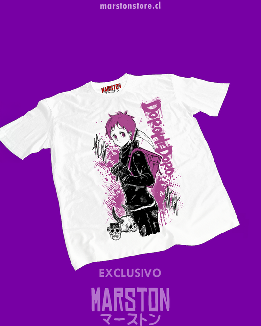 Polera blanca Dorohedoro con diseño inspirado en el anime