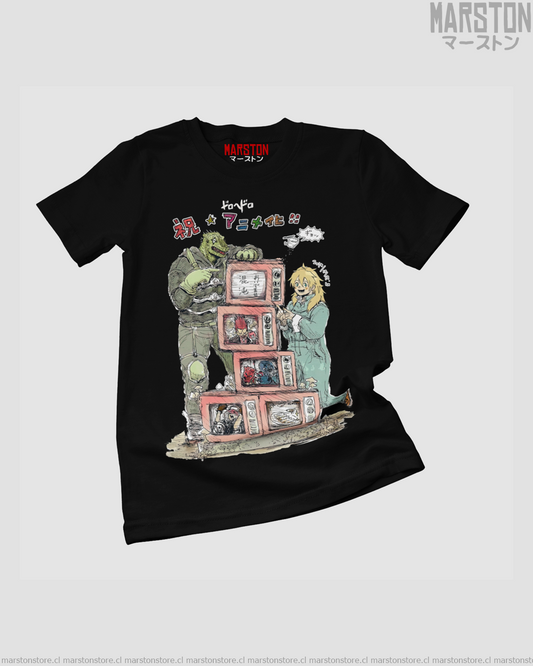 Polera negra Dorohedoro con diseño inspirado en el anime