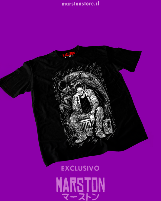 Polera negra Dorohedoro con diseño inspirado en el anime
