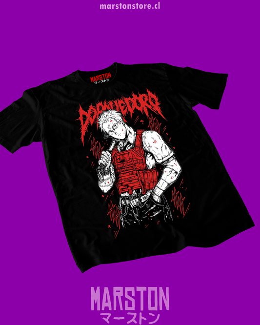 Polera negra Dorohedoro con diseño inspirado en el anime