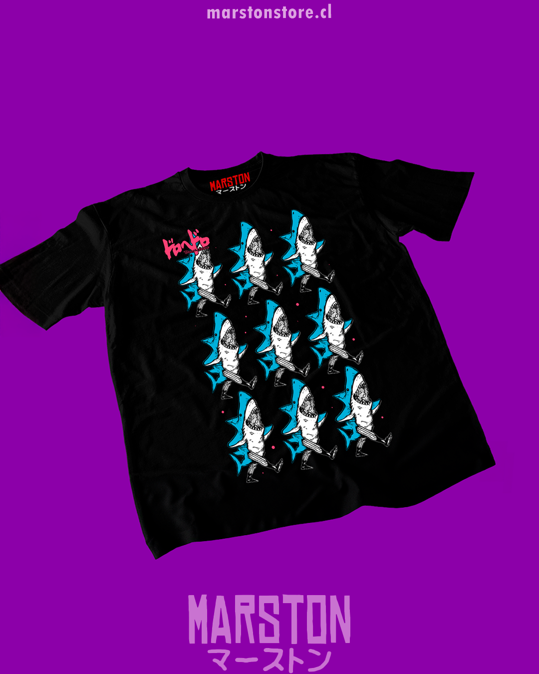 Polera negra Dorohedoro con diseño inspirado en el anime