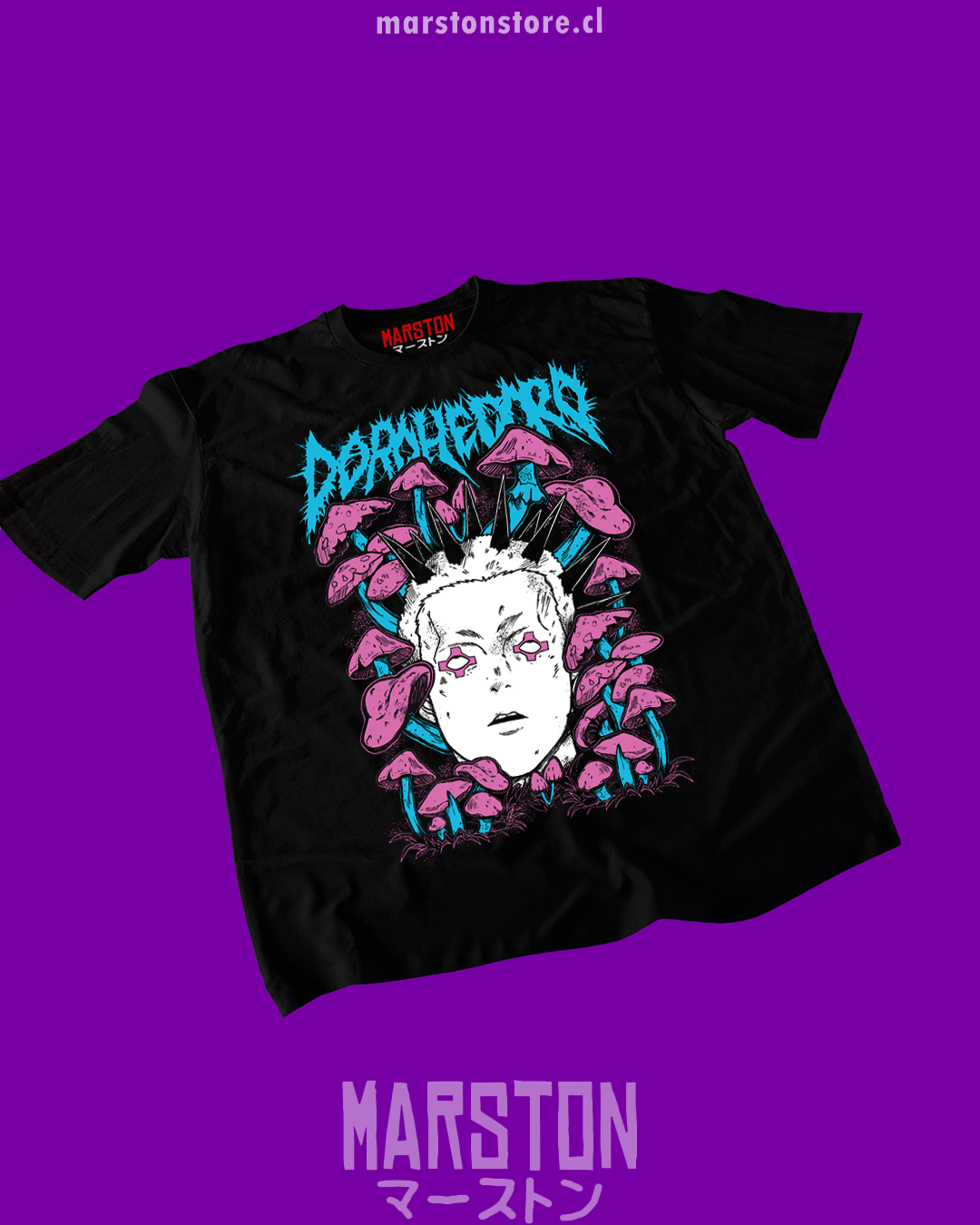 Polera negra Dorohedoro con diseño inspirado en el anime