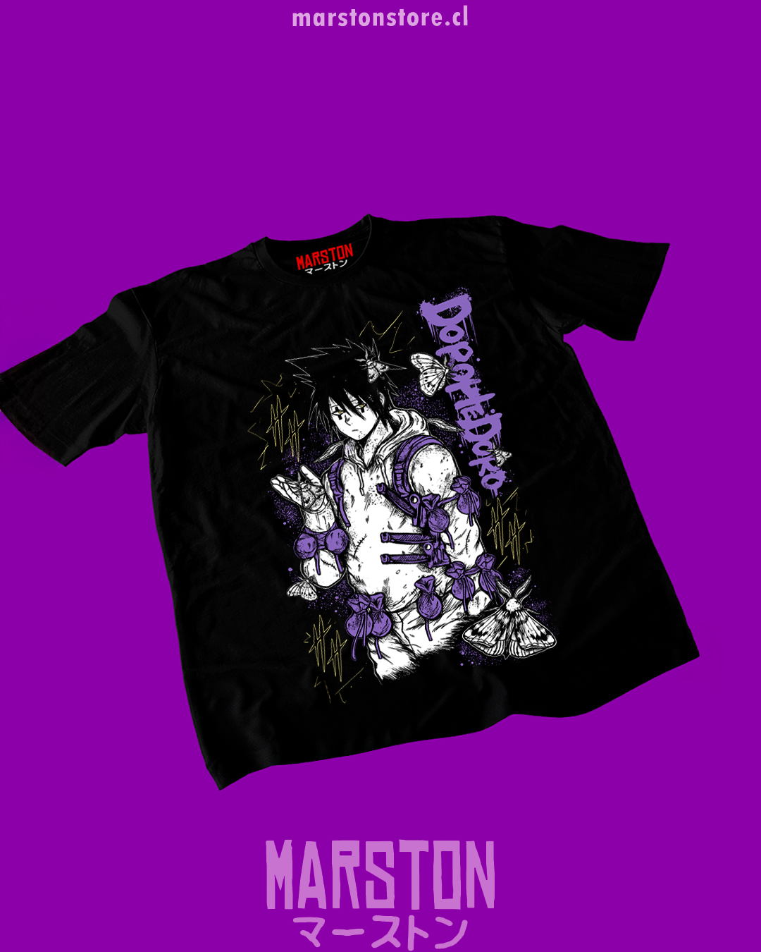 Polera negra Dorohedoro con diseño inspirado en el anime