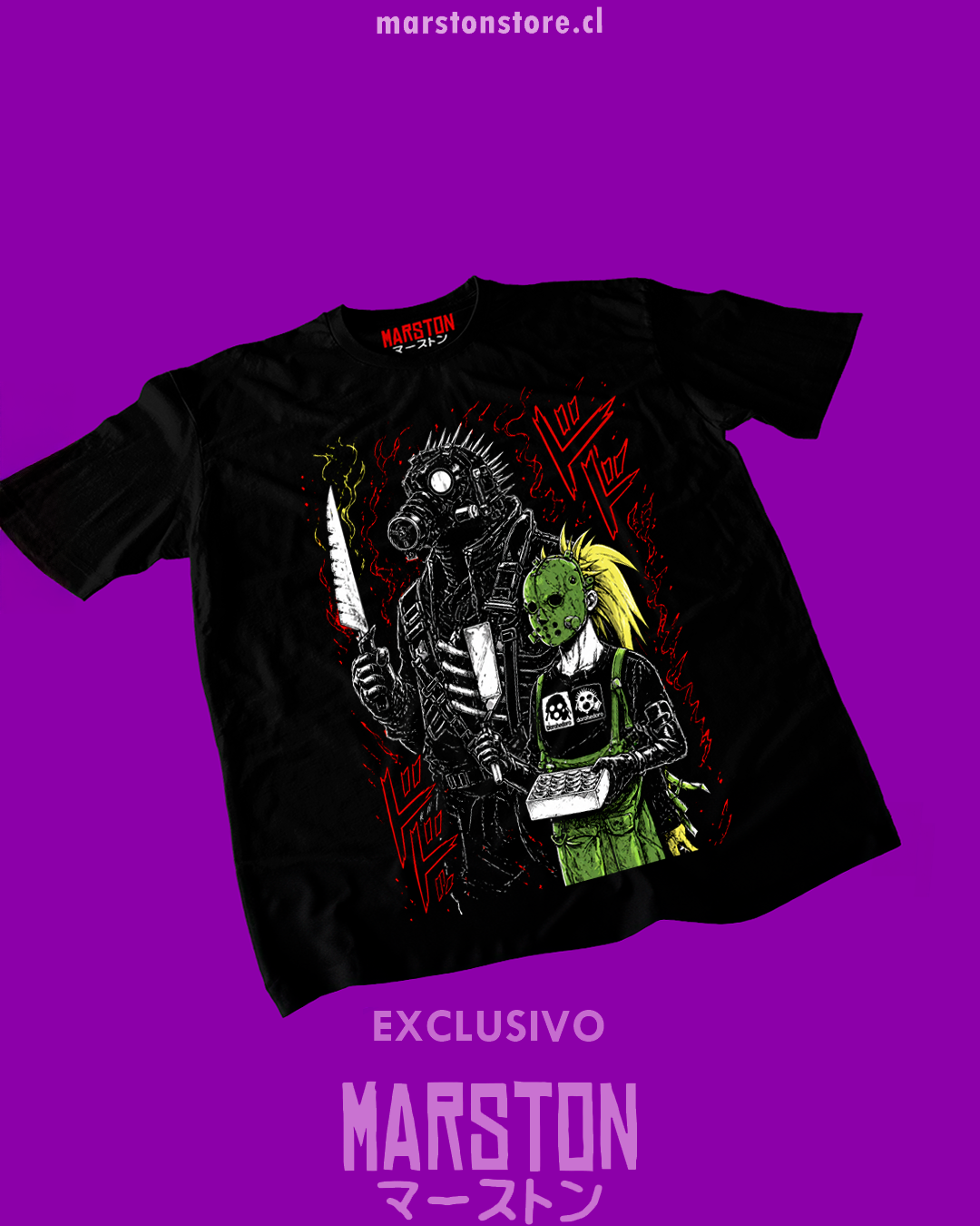 Polera negra Dorohedoro con diseño inspirado en el anime