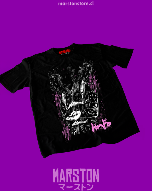 Polera negra Dorohedoro con diseño inspirado en el anime